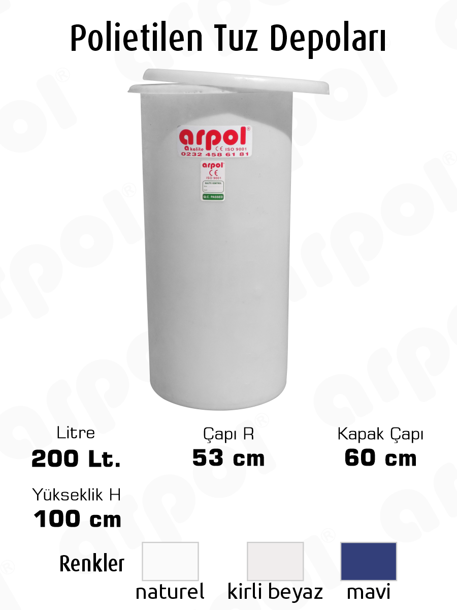 polietilen tuz ve salamura tanklar� 200 lt